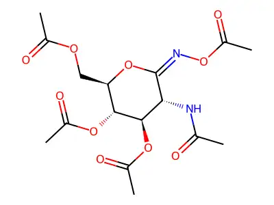 (5-Acetamido-3,4-diacetyloxy-6-acetyloxyiminooxan-2-yl)methyl acetate structure