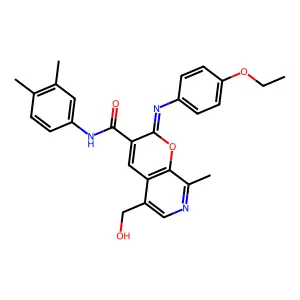 (2Z)-N-(3,4-dimethylphenyl)-2-[(4-ethoxyphenyl)imino]-5-(hydroxymethyl)-8-methyl-2H-pyrano[2,3-c]pyridine-3-carboxamide structure