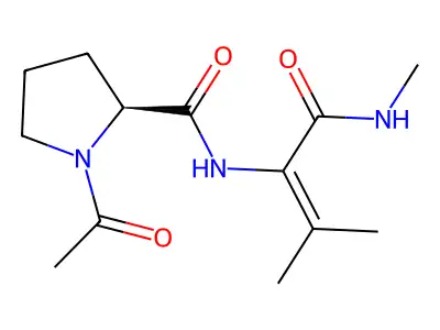 乙酰脯氨酰-α,β-脱氢缬氨酰甲胺 structure