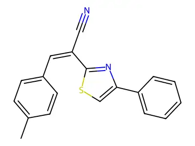 3-(4-Methylphenyl)-2-(4-phenyl-1,3-thiazol-2-yl)acrylonitrile structure