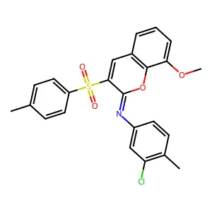N-(3-chloro-4-methylphenyl)-8-methoxy-3-(4-methylphenyl)sulfonylchromen-2-imine structure