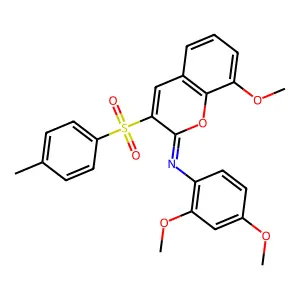 N-(2,4-dimethoxyphenyl)-8-methoxy-3-(4-methylphenyl)sulfonylchromen-2-imine structure