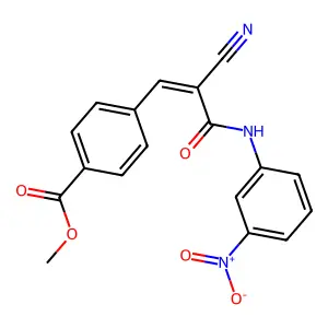 (Z)-methyl 4-(2-cyano-3-((3-nitrophenyl)amino)-3-oxoprop-1-en-1-yl)benzoate structure