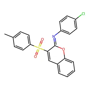 (Z)-4-chloro-N-(3-tosyl-2H-chromen-2-ylidene)aniline structure
