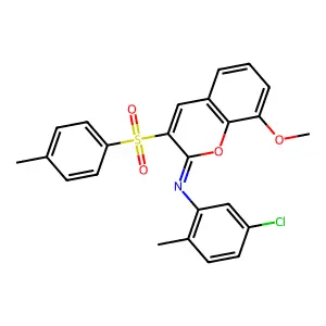 N-(5-chloro-2-methylphenyl)-8-methoxy-3-(4-methylphenyl)sulfonylchromen-2-imine structure