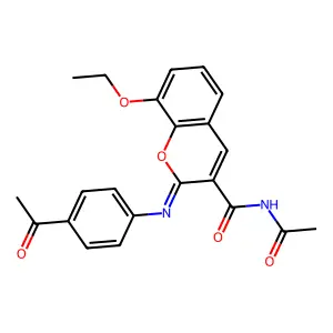 (2Z)-N-acetyl-2-[(4-acetylphenyl)imino]-8-ethoxy-2H-chromene-3-carboxamide structure