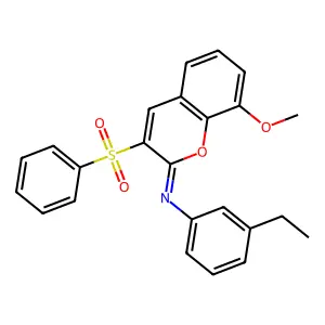 3-(benzenesulfonyl)-N-(3-ethylphenyl)-8-methoxychromen-2-imine structure