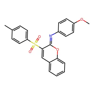 (Z)-4-methoxy-N-(3-tosyl-2H-chromen-2-ylidene)aniline structure