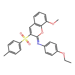 N-(4-ethoxyphenyl)-8-methoxy-3-(4-methylphenyl)sulfonylchromen-2-imine structure