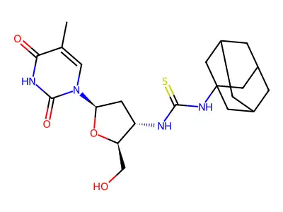 Thymidine, 3'-deoxy-3'-((thioxo(tricyclo(3.3.1.13,7)dec-1-ylamino)methyl)amino)- structure