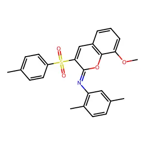 N-(2,5-dimethylphenyl)-8-methoxy-3-(4-methylphenyl)sulfonylchromen-2-imine structure