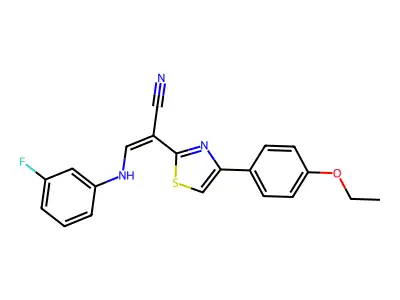 (2Z)-2-[4-(4-ETHOXYPHENYL)-1,3-THIAZOL-2-YL]-3-[(3-FLUOROPHENYL)AMINO]PROP-2-ENENITRILE structure