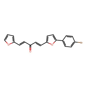 (1E,4Z)-1-(5-(4-bromophenyl)furan-2-yl)-5-(furan-2-yl)penta-1,4-dien-3-one structure