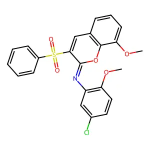 3-(benzenesulfonyl)-N-(5-chloro-2-methoxyphenyl)-8-methoxychromen-2-imine structure