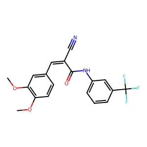 (Z)-2-cyano-3-(3,4-dimethoxyphenyl)-N-(3-(trifluoromethyl)phenyl)acrylamide structure