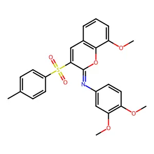 N-(3,4-dimethoxyphenyl)-8-methoxy-3-(4-methylphenyl)sulfonylchromen-2-imine structure