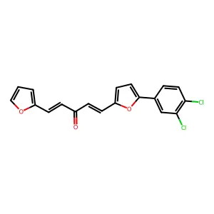 (1E,4E)-1-[5-(3,4-dichlorophenyl)furan-2-yl]-5-(furan-2-yl)penta-1,4-dien-3-one structure