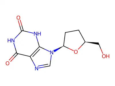 2',3'-Dideoxyxanthosine structure