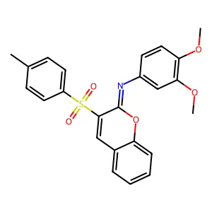 N-(3,4-dimethoxyphenyl)-3-(4-methylphenyl)sulfonylchromen-2-imine structure