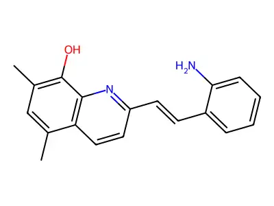 2-[2-(2-Aminophenyl)ethenyl]-5,7-dimethylquinolin-8-ol structure