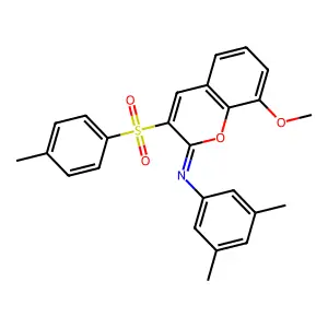 N-(3,5-dimethylphenyl)-8-methoxy-3-(4-methylphenyl)sulfonylchromen-2-imine structure