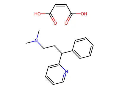 But-2-enedioate;dimethyl-(3-phenyl-3-pyridin-1-ium-2-yl-propyl)ammonium structure