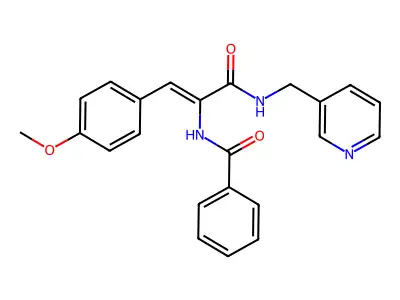 N-{2-(4-Methoxy-phenyl)-1-[(pyridin-3-ylmethyl)-carbamoyl]-vinyl}-benzamide structure