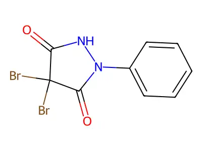 4,4-Dibromo-1-phenylpyrazolidine-3,5-dione structure