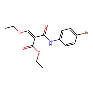 (E)-ethyl 2-((4-bromophenyl)carbamoyl)-3-ethoxyacrylate structure