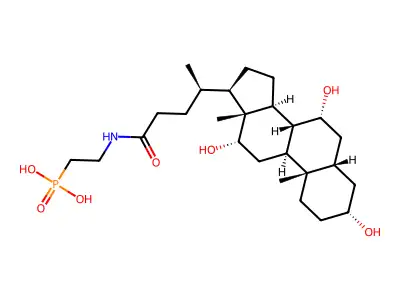 3,7,12-Trihydroxy-N-(2-phosphonoethyl)cholan-24-imidic acid structure