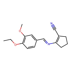 2-[(4-Ethoxy-3-methoxyphenyl)methylideneamino]cyclopentene-1-carbonitrile structure