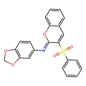 3-(benzenesulfonyl)-N-(1,3-benzodioxol-5-yl)chromen-2-imine structure