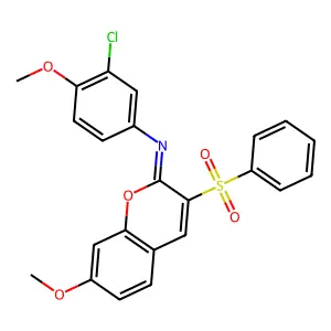 3-(benzenesulfonyl)-N-(3-chloro-4-methoxyphenyl)-7-methoxychromen-2-imine structure
