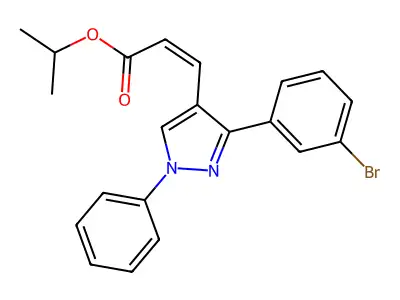 (Z)-isopropyl 3-(3-(3-bromophenyl)-1-phenyl-1H-pyrazol-4-yl)acrylate structure