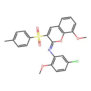 N-(5-chloro-2-methoxyphenyl)-8-methoxy-3-(4-methylphenyl)sulfonylchromen-2-imine structure