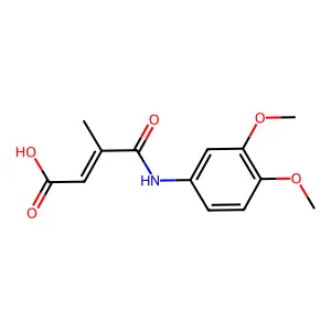 (Z)-4-((3,4-dimethoxyphenyl)amino)-3-methyl-4-oxobut-2-enoic acid structure