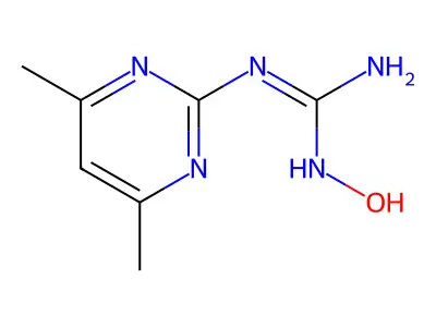 N-(4,6-dimethylpyrimidin-2-yl)-N''-hydroxyguanidine structure