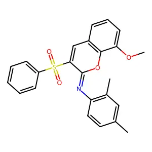 3-(benzenesulfonyl)-N-(2,4-dimethylphenyl)-8-methoxychromen-2-imine structure