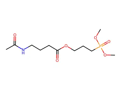 Butanoic acid, 4-(acetylamino)-, 3-(dimethoxyphosphinyl)propyl ester structure