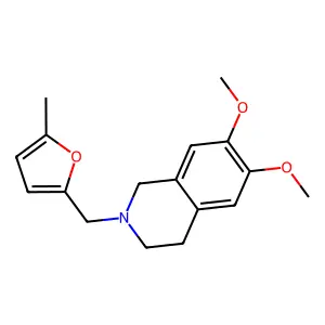6,7-Dimethoxy-2-[(5-methyl-2-furyl)methyl]-1,2,3,4-tetrahydroisoquinoline structure