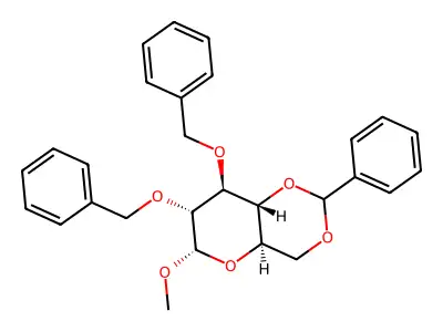 Methyl 2,3-di-O-benzyl-4,6-O-benzylidenehexopyranoside structure