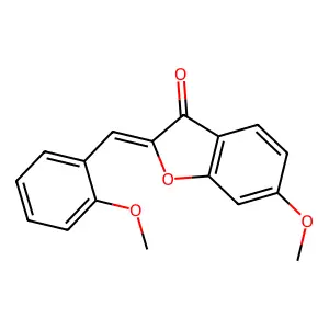 (Z)-6-methoxy-2-(2-methoxybenzylidene)benzofuran-3(2H)-one structure