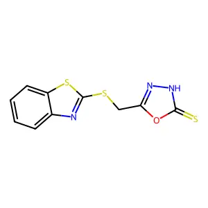 5-((benzo[d]thiazol-2-ylthio)methyl)-1,3,4-oxadiazole-2(3H)-thione structure