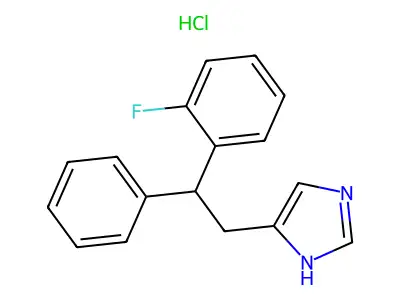 1H-Imidazole, 5-(2-(2-fluorophenyl)-2-phenylethyl)-, hydrochloride (1:1) structure