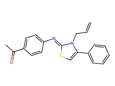 (Z)-1-(4-((3-allyl-4-phenylthiazol-2(3H)-ylidene)amino)phenyl)ethanone structure