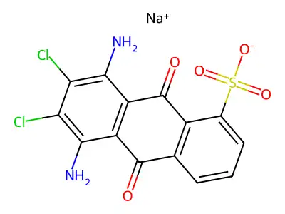 Sodium 5,8-diamino-6,7-dichloro-9,10-dihydro-9,10-dioxoanthracene-2-sulphonate structure