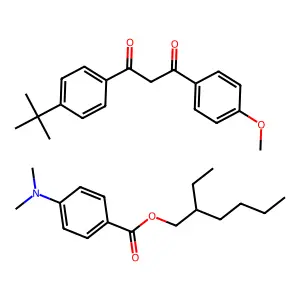 Avobenzone, padimate O drug combination structure