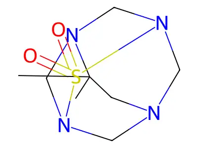 9-Thia-1,3,6,8-tetrazatricyclo(4.3.1.1(sup 3,8))undecane, 4,4-dimethyl-, 9,9-dioxide structure