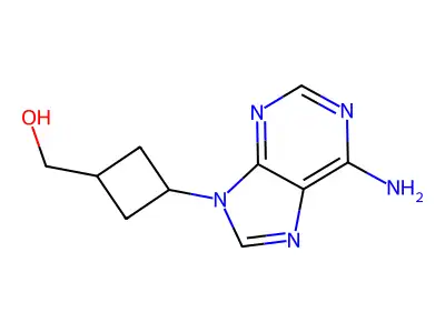 trans-9-(3-(Hydroxymethyl)cyclobutyl)adenine structure