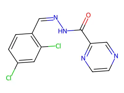 N'-[(Z)-(2,4-dichlorophenyl)methylidene]pyrazine-2-carbohydrazide structure